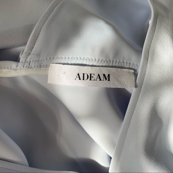 Adeam Asymmetric Ruffled Crepe Midi Dress  in Sky Blue - Picture 9 of 10